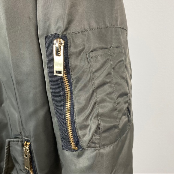 ZARA Khaki Oversized Bomber Jacket - Picture 10 of 13